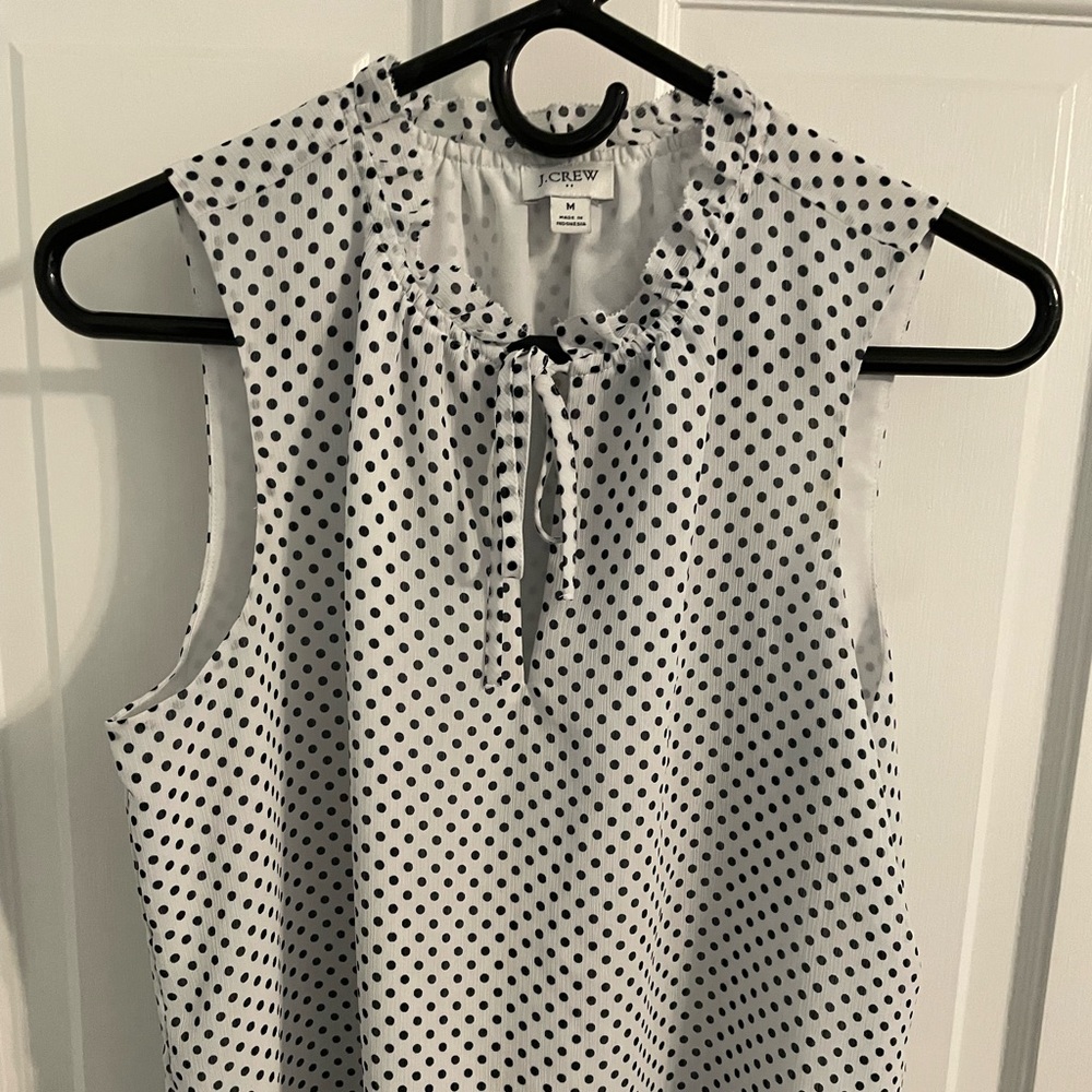 Sleeveless black polka dot blouse from loft